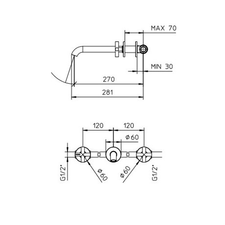 62325239 Palazzani Formula Multi внешняя часть смесителя для раковины, 1/2", черный матовый
