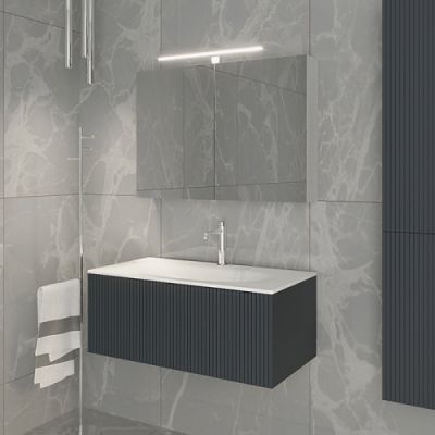 TW Shape комплект подвесной мебели 102х52см, с раковиной, цвет: серый матовый