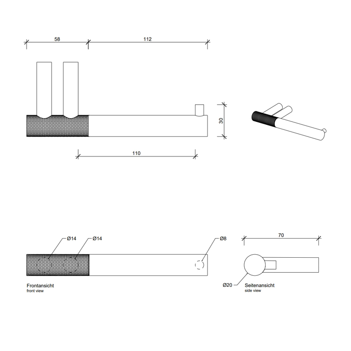 Decor Walther Club TPH1 Держатель туалетной бумаги, подвесной, цвет: черный матовый / хром 855860