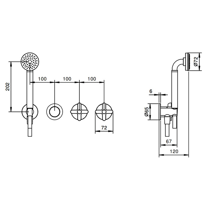 Fantini Icona Classic Смеситель для ванны/душа, встроенный, цвет: хром 53 02 R017B