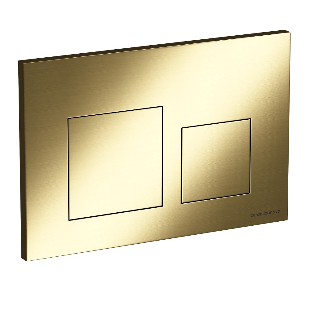 CN12-002BG Ceramica Nova Кнопка смыва Balance, клавиши Square, цвет брашированное золото