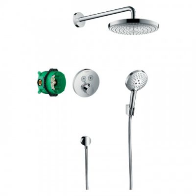 Hansgrohe Select S Душевая система, верхний душ 24см., смеситель термостатический, с ручным душем, цвет: хром 27297000