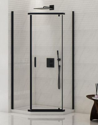 Душевой уголок 90x90 пятиугольный NEW KOMFORT BLACK K-0472