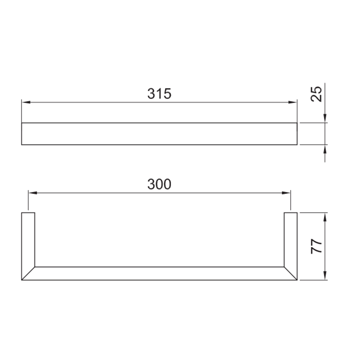 Fantini Linea Полотенцедержатель 30см, цвет: Matt Gun Metal PVD 92 P5 7706