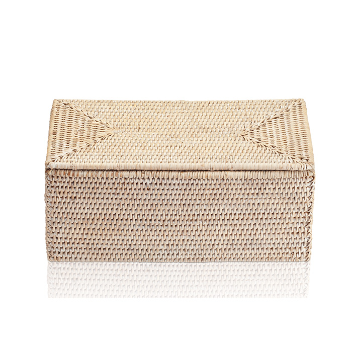 Decor Walther Basket UTBMD Универсальная коробка 30x15.5x14см, с крышкой, настольная, цвет: ротанг светлый 932191