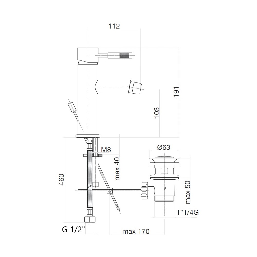 Смеситель для биде Webert Rimini RI840102740, белый