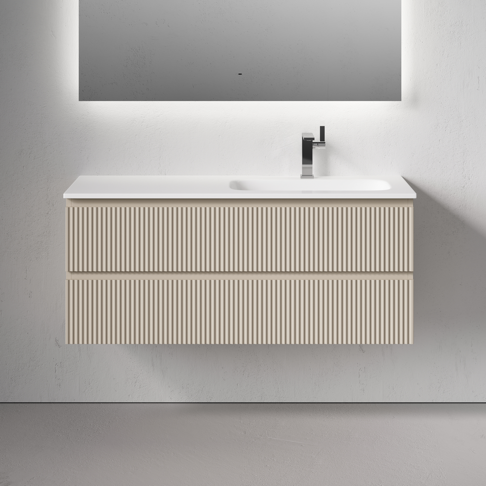 SNR120RCE Ceramica Nova Тумба подвесная SANCOS Snob R правая 1195х445х500, c двумя ящиками оснащенными доводчиками, Beige Soft, арт.SNR120RCE