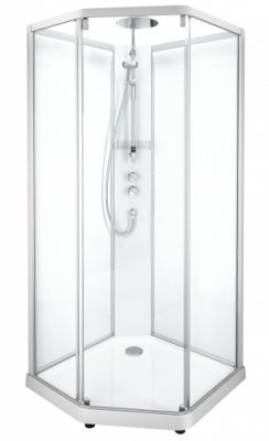 Душевая кабина 90x90 IDO Showerama 10-5 Comfort профиль белый/прозрачное/матовое 558.201.303