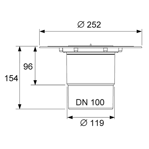TECE Сифон вертикальный DN100 3607600