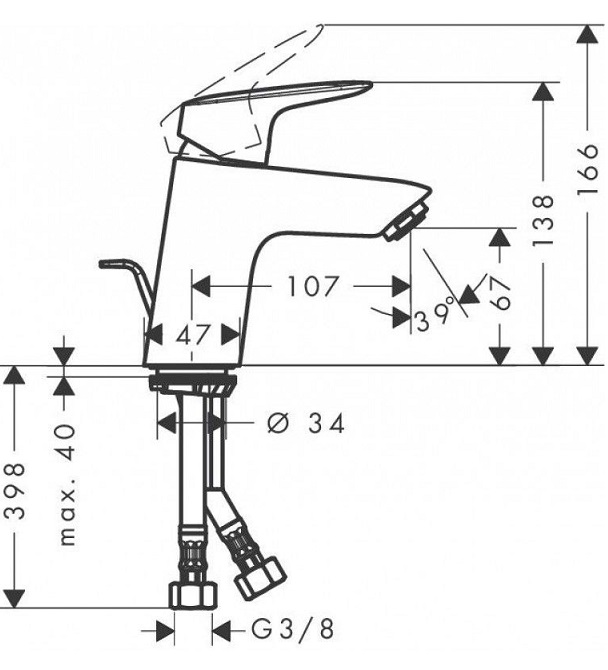Смеситель для раковины Hansgrohe Logis 71070000