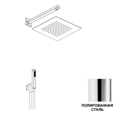 KT058B02Q AQUAELITE комплект для душа KINO, 300мм