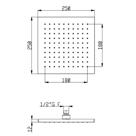 SF094A04Q AquaElite верхний душ 250x250 белый матовый