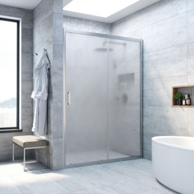 Душевая дверь в нишу  раздвижная 118-123 см, Vegas Glass ZP NOVO 120 07 10 стекло матовое, профиль матовый хром