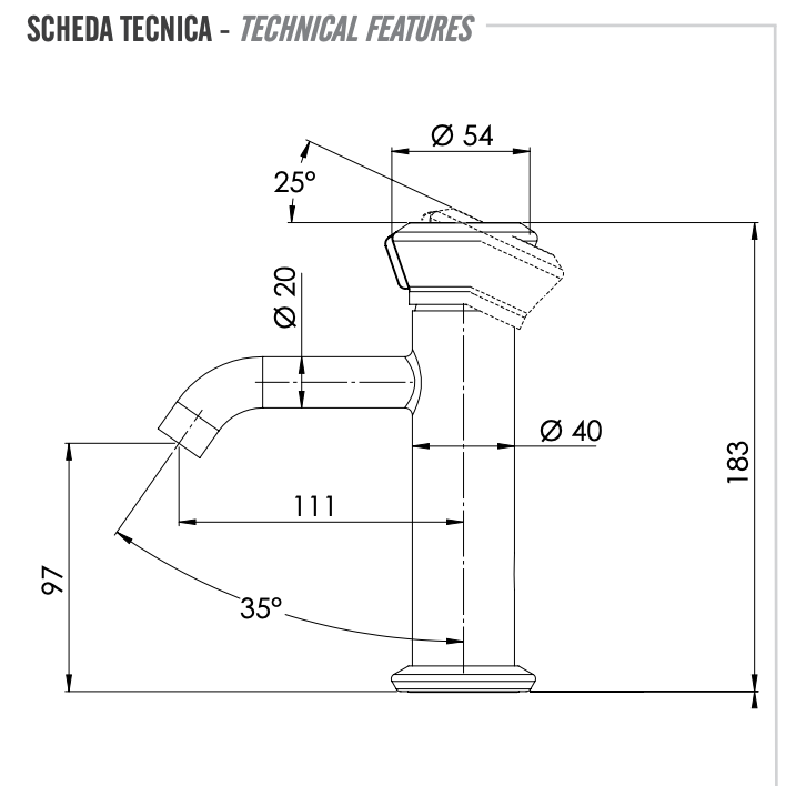 Смеситель для раковины REMER Element ET12BG, золото брашированное, шт