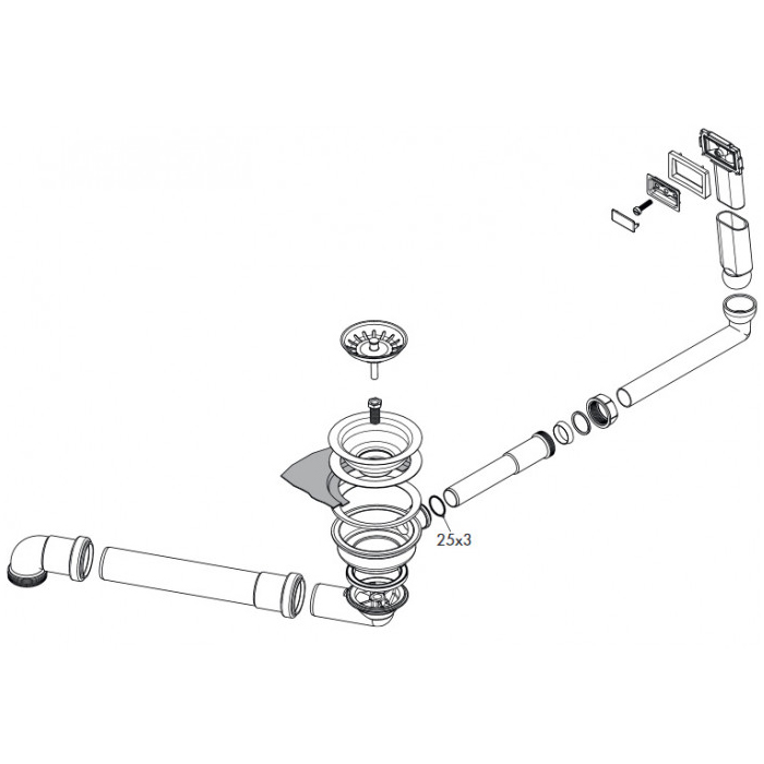Hansgrohe D14-10 Слив-перелив для раковины, с ручным управлением, цвет: нержавеющая сталь 43921800