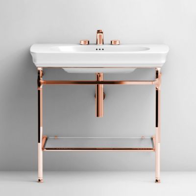 Artceram Civitas Металическая структура Quadra 76х44хh80,5см, полка стекло, цвет: розовое золото