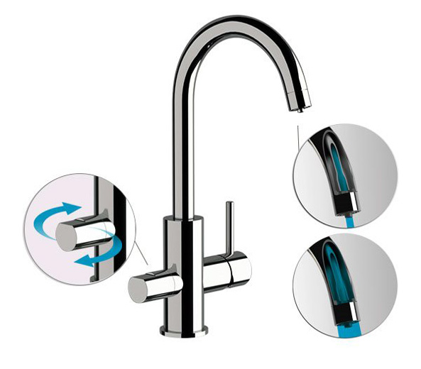Смеситель для кухни род фильтр Remer X Style N792DWBG, золото брашированное