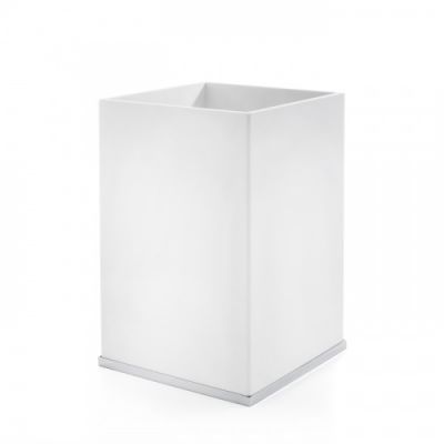 3SC Mood Deluxe White Ведро, без крышки, 20х30х20 см, композит Solid Surface, цвет: белый матовый/хром MDW65ASL