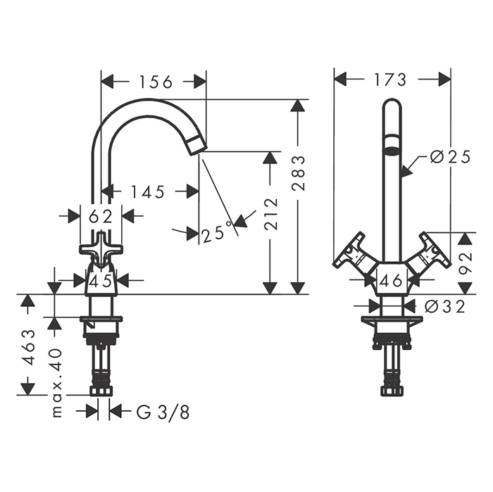 Hansgrohe Logis M32 Смеситель для раковины, на 1 отв., излив: 14.5см., цвет: хром 71285000