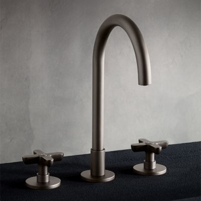 Fantini Icona Classic Смеситель для раковины, 3 отверстия, цвет: матовая оружейная сталь 53 P5 R007
