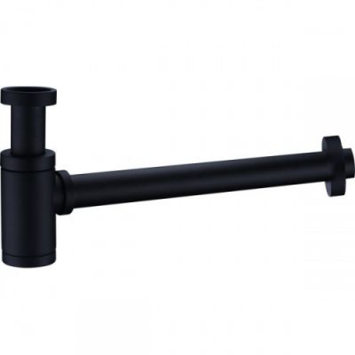 AQG, круглый сифон FOSC 1”1/4, цвет черный матовый