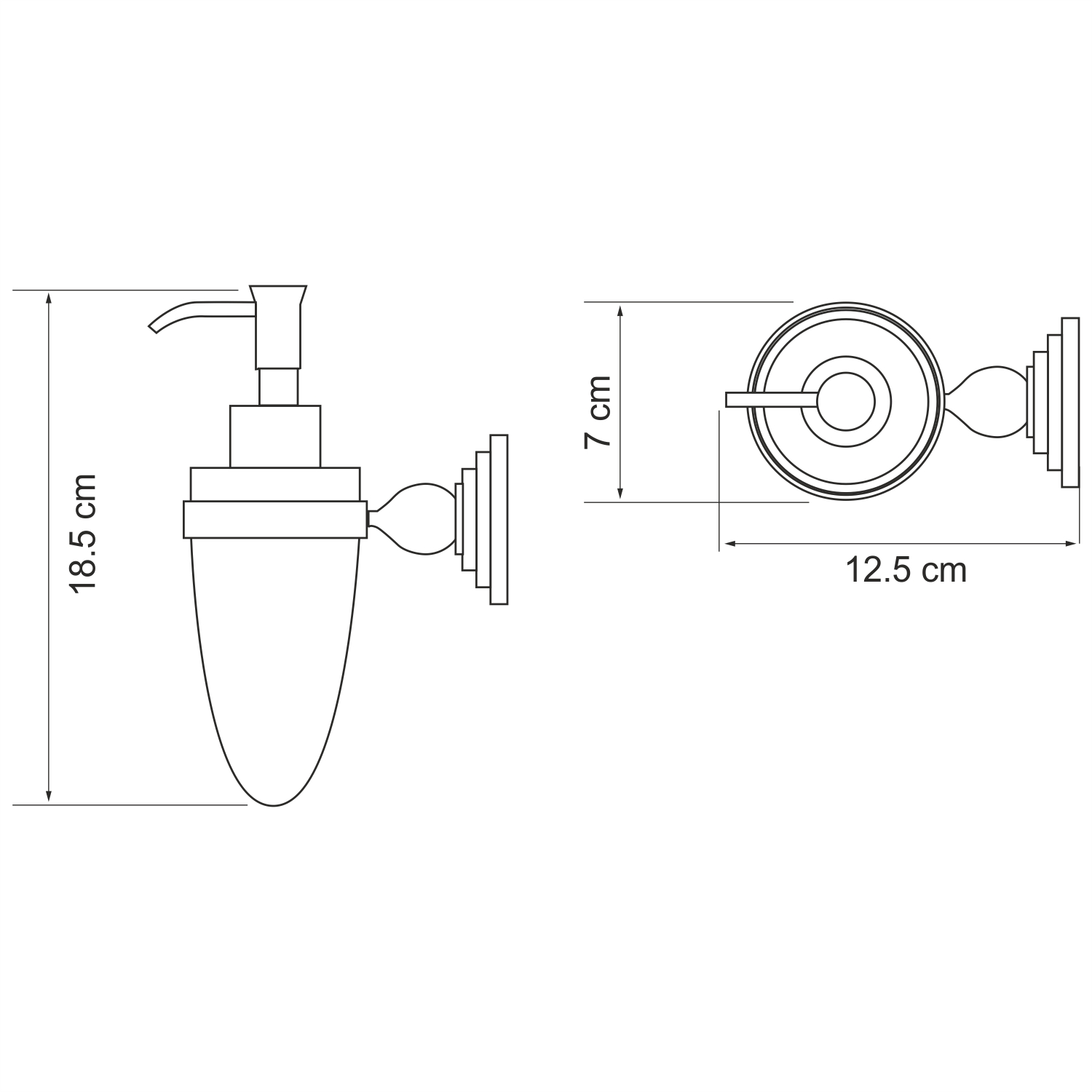 Ammer K-7099 Дозатор для жидкого мыла Размеры (Ш/В/Г): 7х18,5х12,5 см