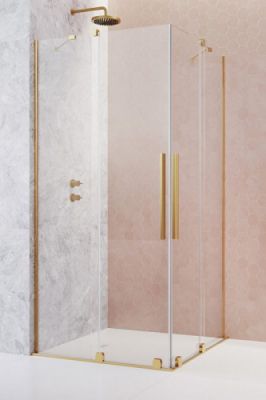 Душевой уголок с двумя раздвижными дверями 120x120 Radaway Furo Gold KDD золото