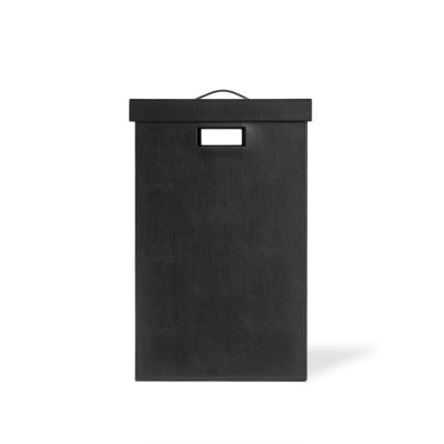 924960 Decor Walther Brownie WB Корзина для белья 38.5x38.5x60.5, с крышкой, напольная, цвет: черная кожа