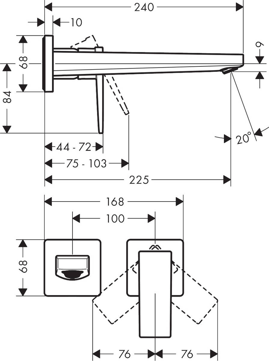 Hansgrohe Metropol Смеситель для раковины настенный 32526670