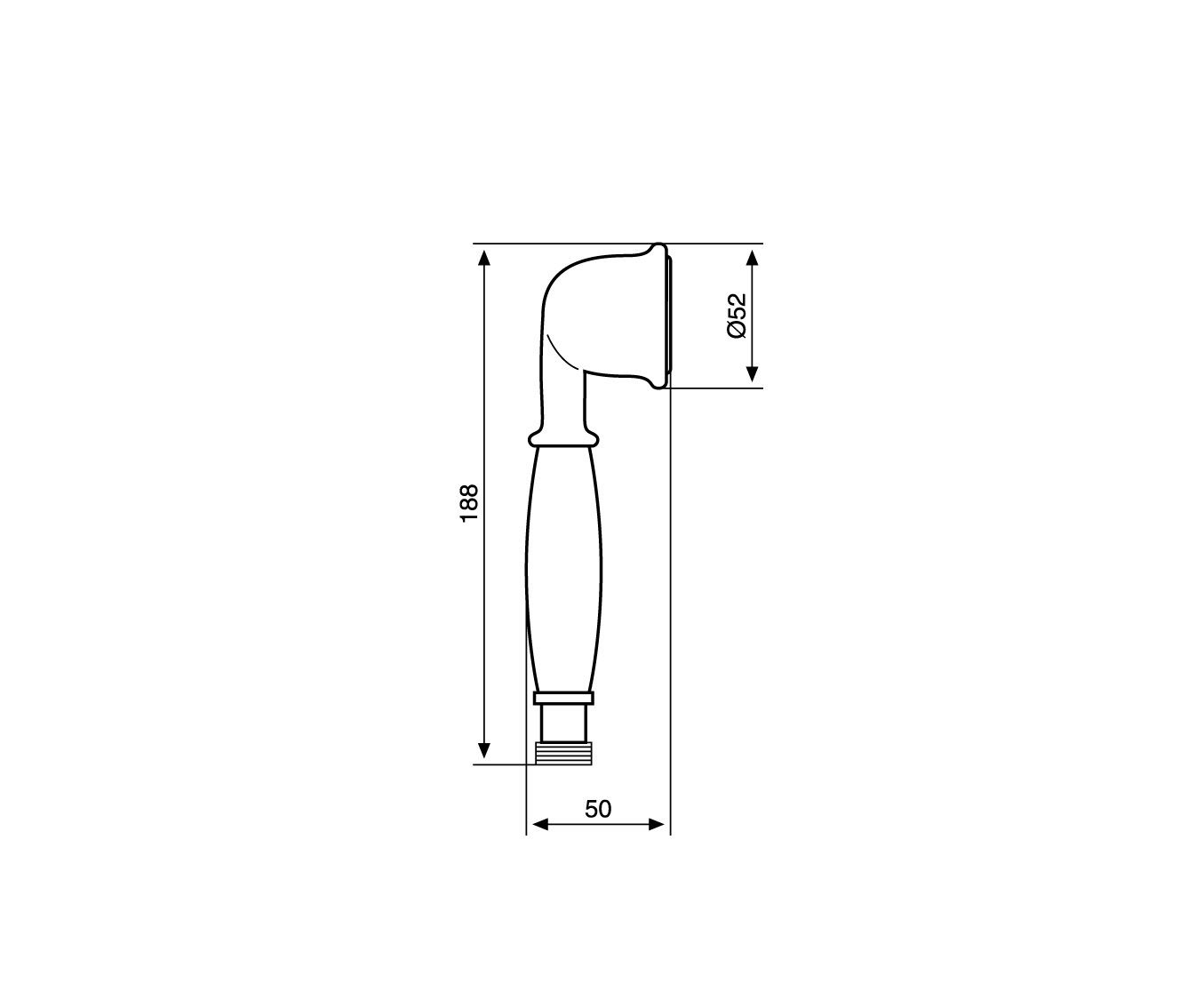 Emmevi, ручной душ, ручка металл 188х52 мм, 1 режимный, цвет бронза C02403TC/BR