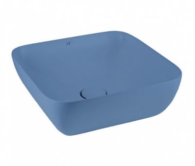 Раковина накладная AeT ELITE SQUARE 43X43 см., без отверстия под смеситель, цвет голубой матовый L602T0R0V0140