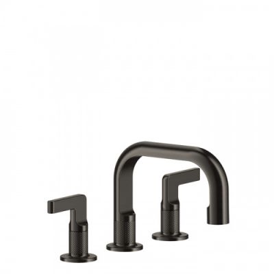 Gessi Inciso- Смеситель для раковины на 3 отверстия, соединительные шланги на 3/8, без донного клапана, цвет: black XL 58012#299