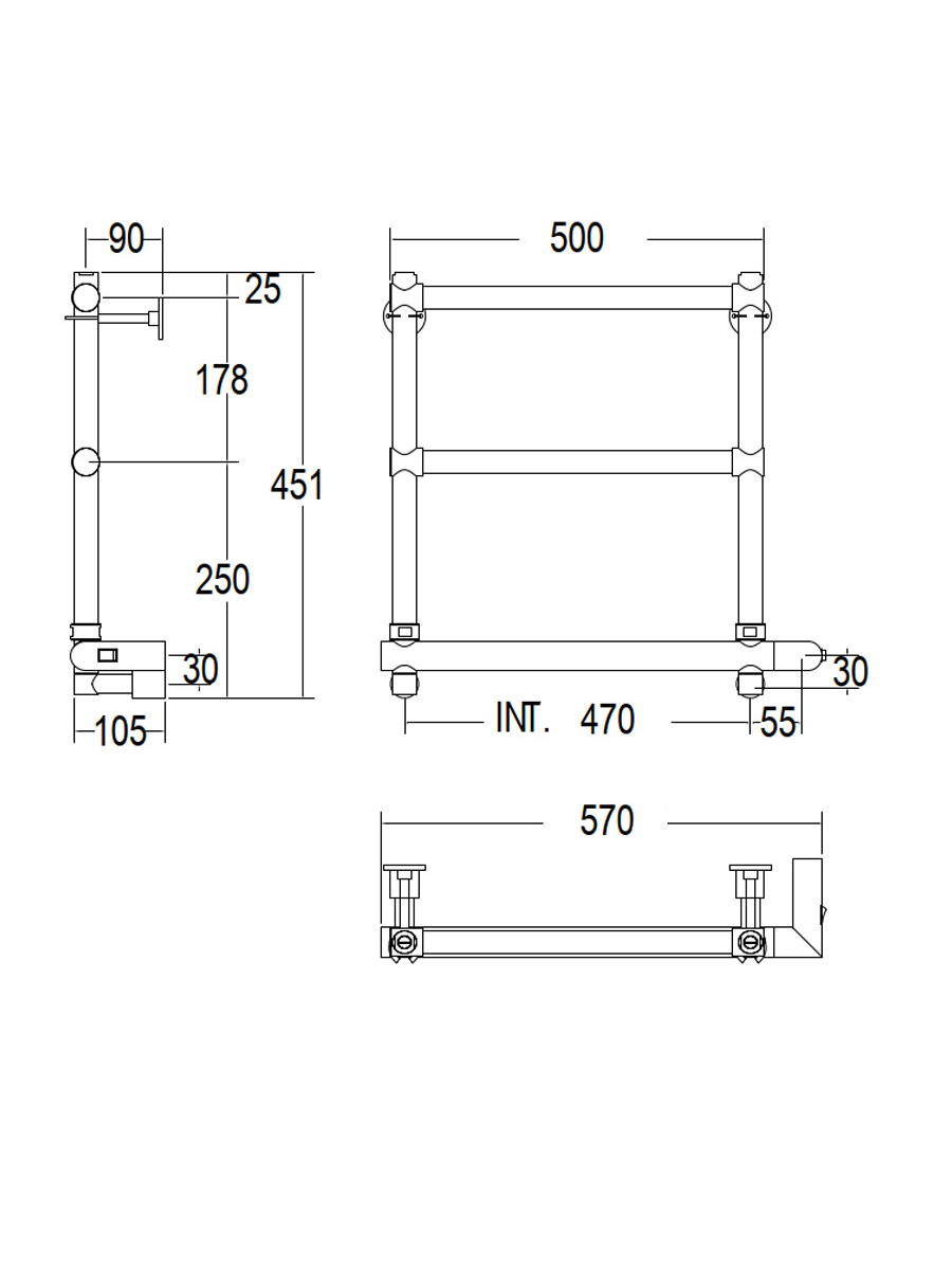 Полотенцесушитель электрический Margaroli Sole 540, цвет: хром 5404703CRNB