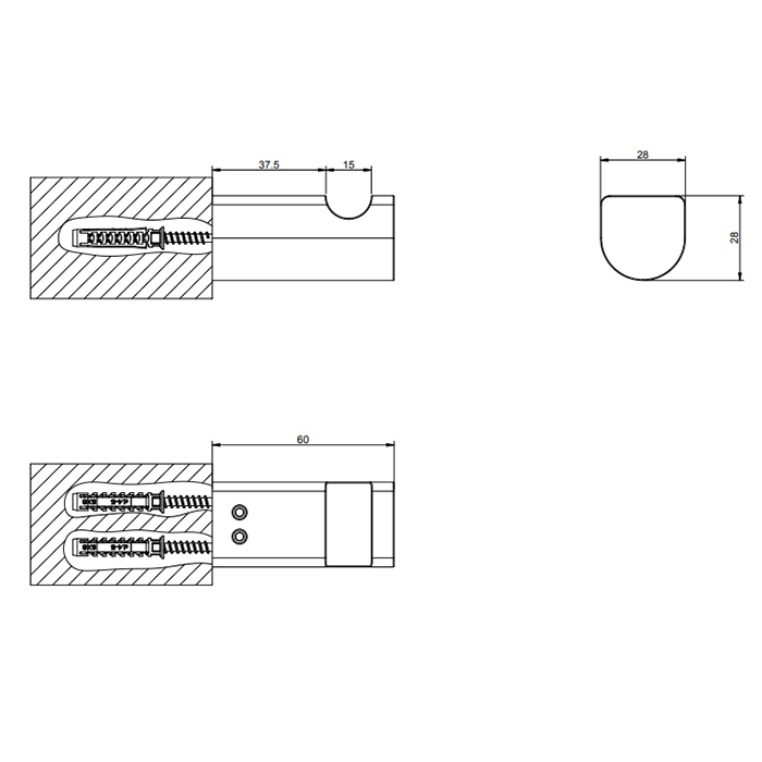 Gessi Rilievo Крючок одинарный, подвесной, цвет: nero XL 59521#299