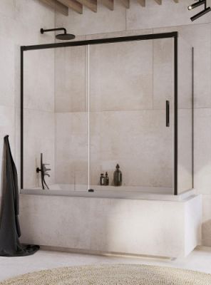Шторка на ванну 160x70 Radaway IDEA Black PN DWJ+S