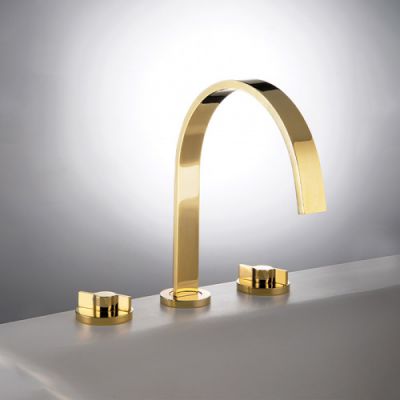 Gattoni GAS Смеситель для раковины, на 3 отв., в комплекте цвет: Gold 24KT GS106/31D0
