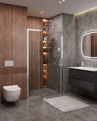 Cezares MOLVENO-BF-3-120-C-Cr-IV Душевая дверь в нишу, профиль Хром