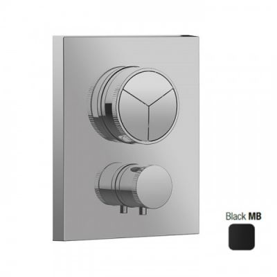 PUSH SQUARE CORE термостат для душа на 3 потока встраиваемый Almar E176683.MB чёрный матовый