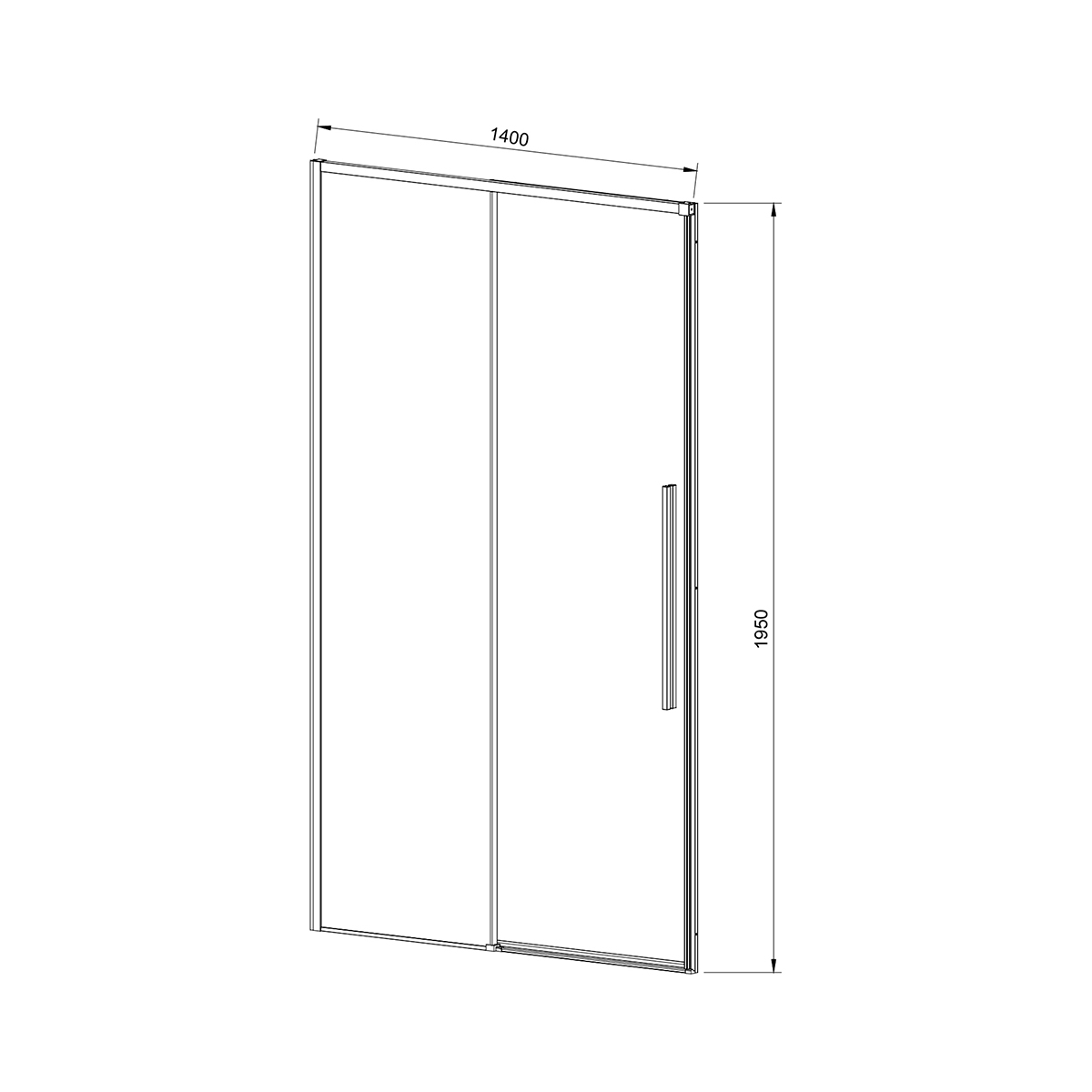 Душевая дверь Slim-N VDS-4SN140CGB, 1400, черный, стекло тонированное