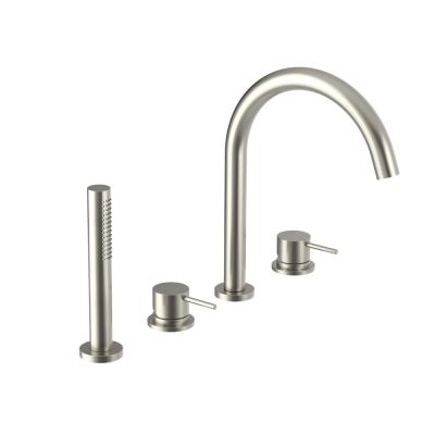 MIBV006RO/C04 Oioli Micro, комплект однорычажного смесителя на борт ванны, цвет никель