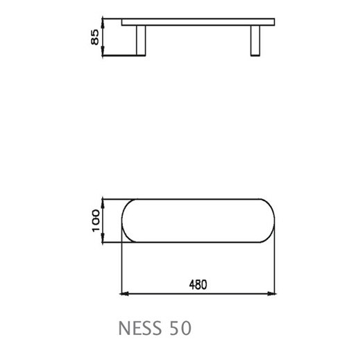 HOM NESS 60 matt полотенцесушитель горизонтальный чёрный матовый