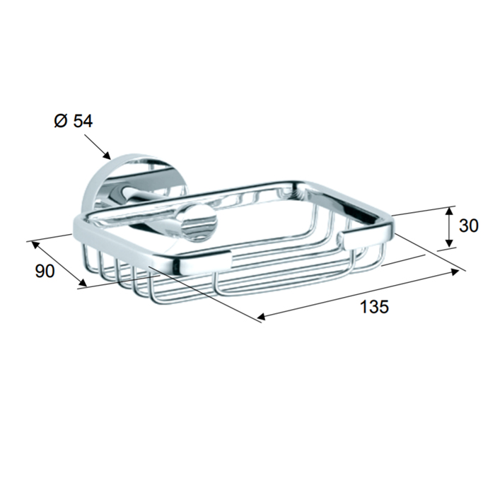 Daniel Accessori Bagno Hilton Мыльница подвесная (душевая), сетка, хром HIPS952