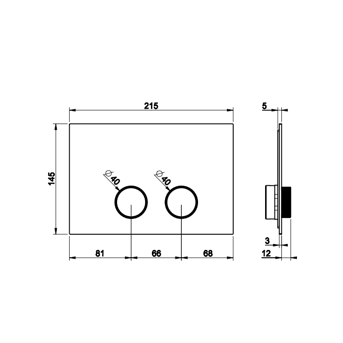 Gessi Anello Клавиши смыва Tece (TeceProfil, TeceBox)., цвет: хром 54629#031