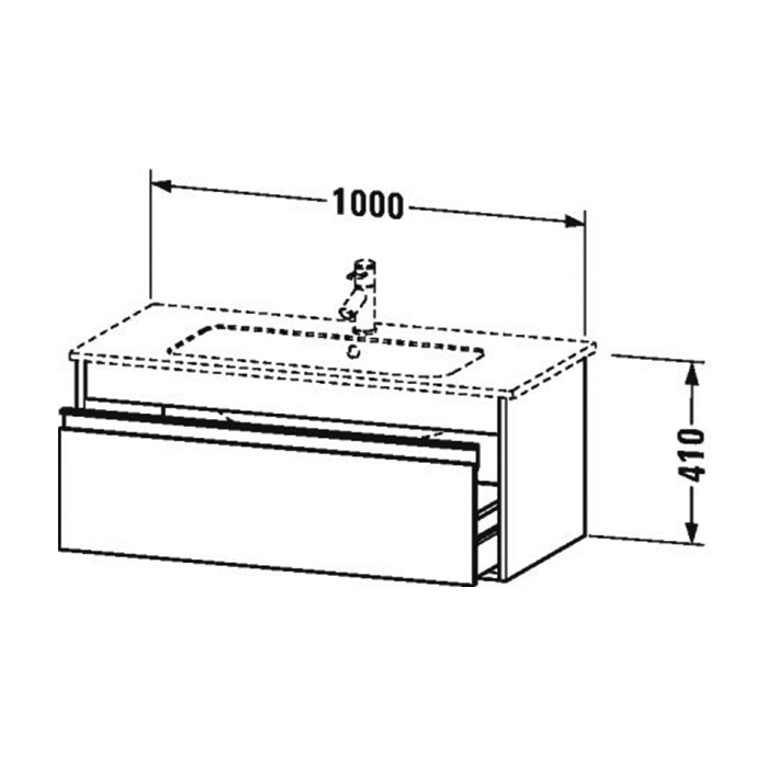 Duravit Ketho Тумба подвесная, 41х100x47.5см, с раковиной, 1 ящик, цвет: белый глянцевый 2336100000