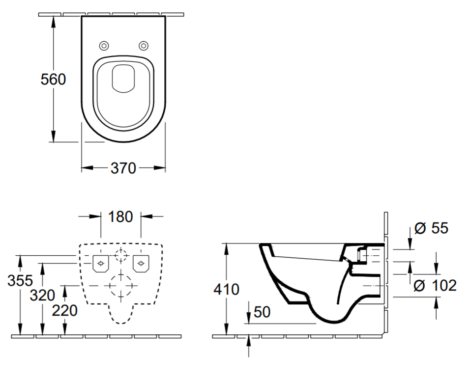 Подвесной унитаз Villeroy&Boch Subway 2.0 56001001