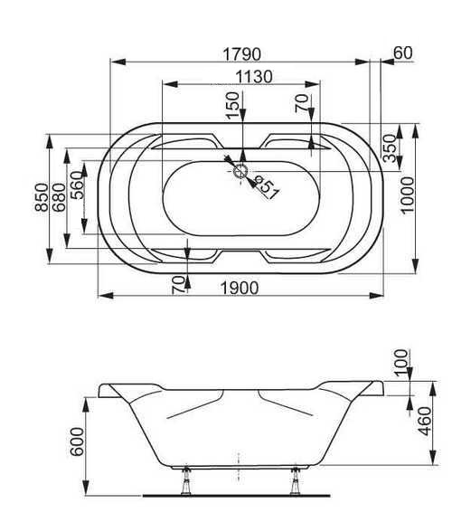 Акриловая ванна VAGNERPLAST GAIA 190