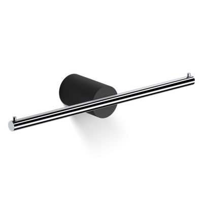 974964 Decor Walther Black Stone TPH2 Держатель туалетной бумаги, двойной, подвесной, цвет: черный матовый / хром