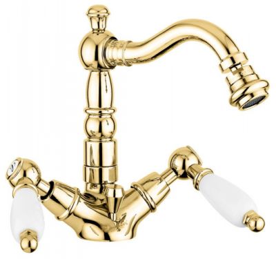 Emmevi Deco Ceramic, смеситель с донным клапаном для биде, цвет золото 121614/OR