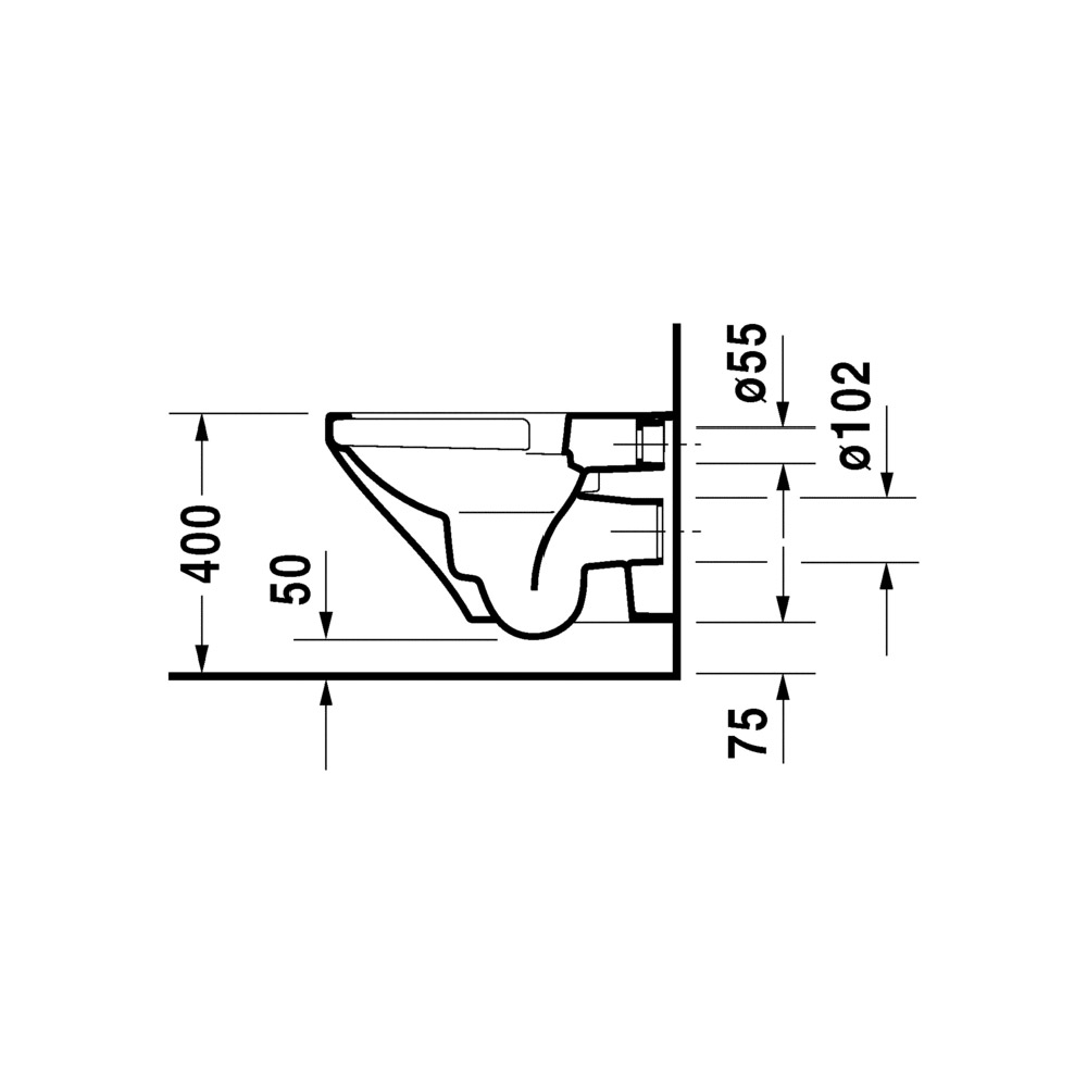 Унитаз подвесной без ободка Duravit DuraStyle Rimless 25380900+006379