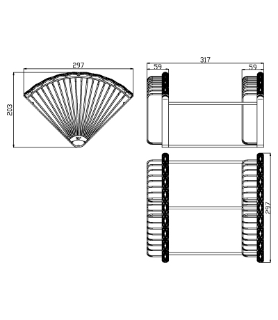 Полка угловая Lemark Jasmine LM6682B 2-ярусная Lemark Jasmine (LM6682B)